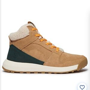 Timberland Wheat Suede Hiker with Forest Heel & Orange Laces size 8.5 NEW